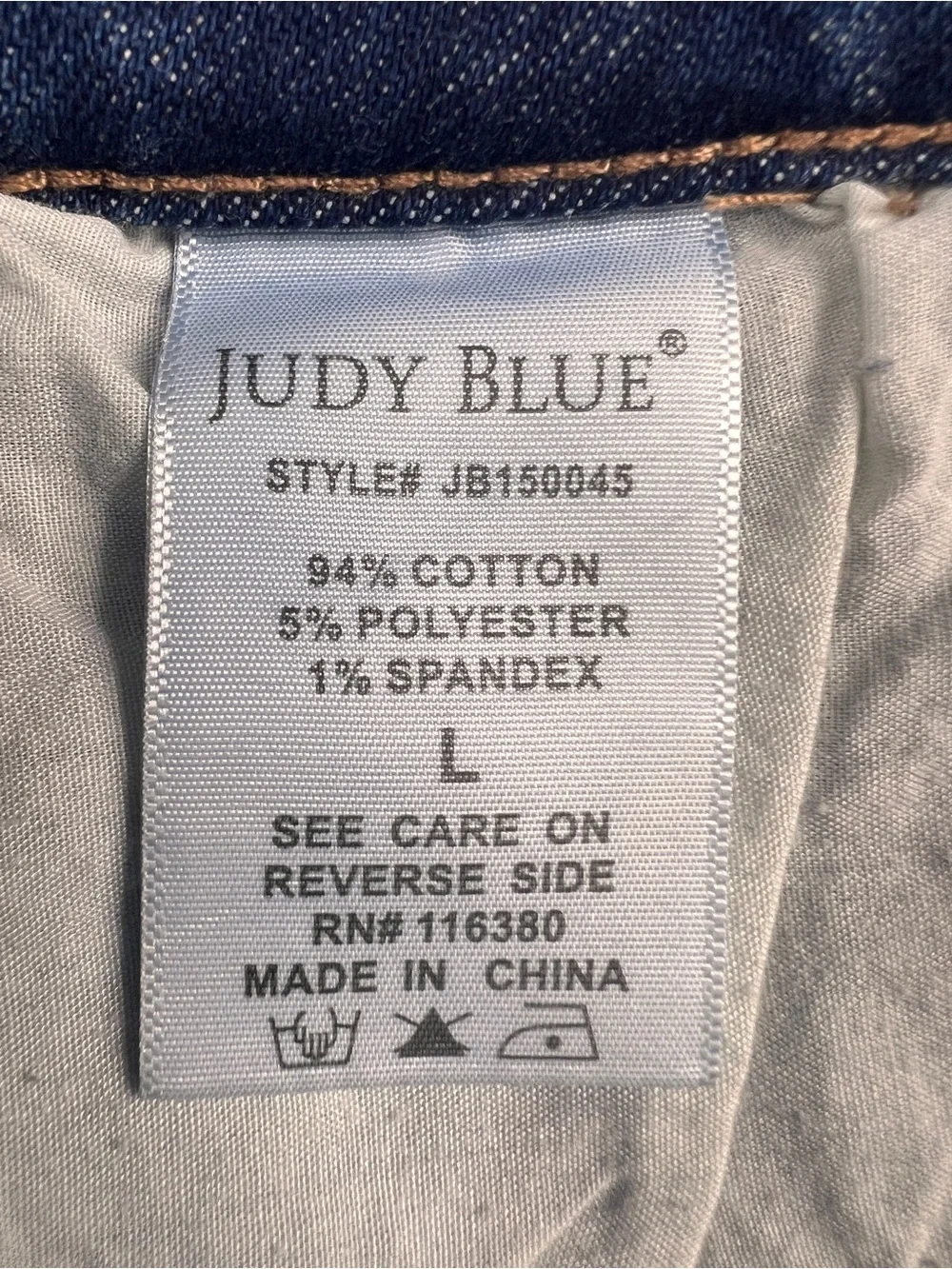 Judy Blue Shorts Women Large bermuda Distressed Denim Rolled Cuff Casual Stretch - Picture 6 of 10